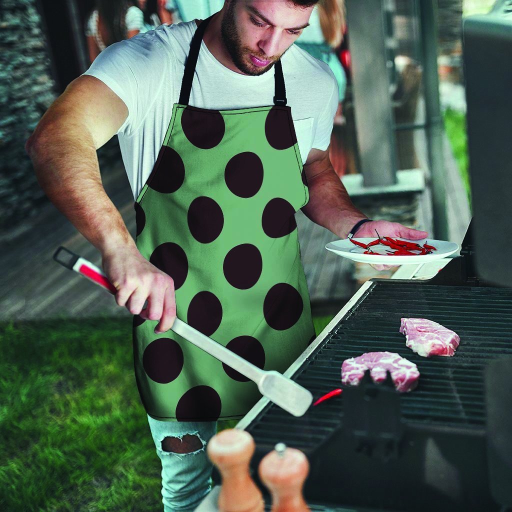 Green And Black Polka Dot Men's Apron-grizzshop