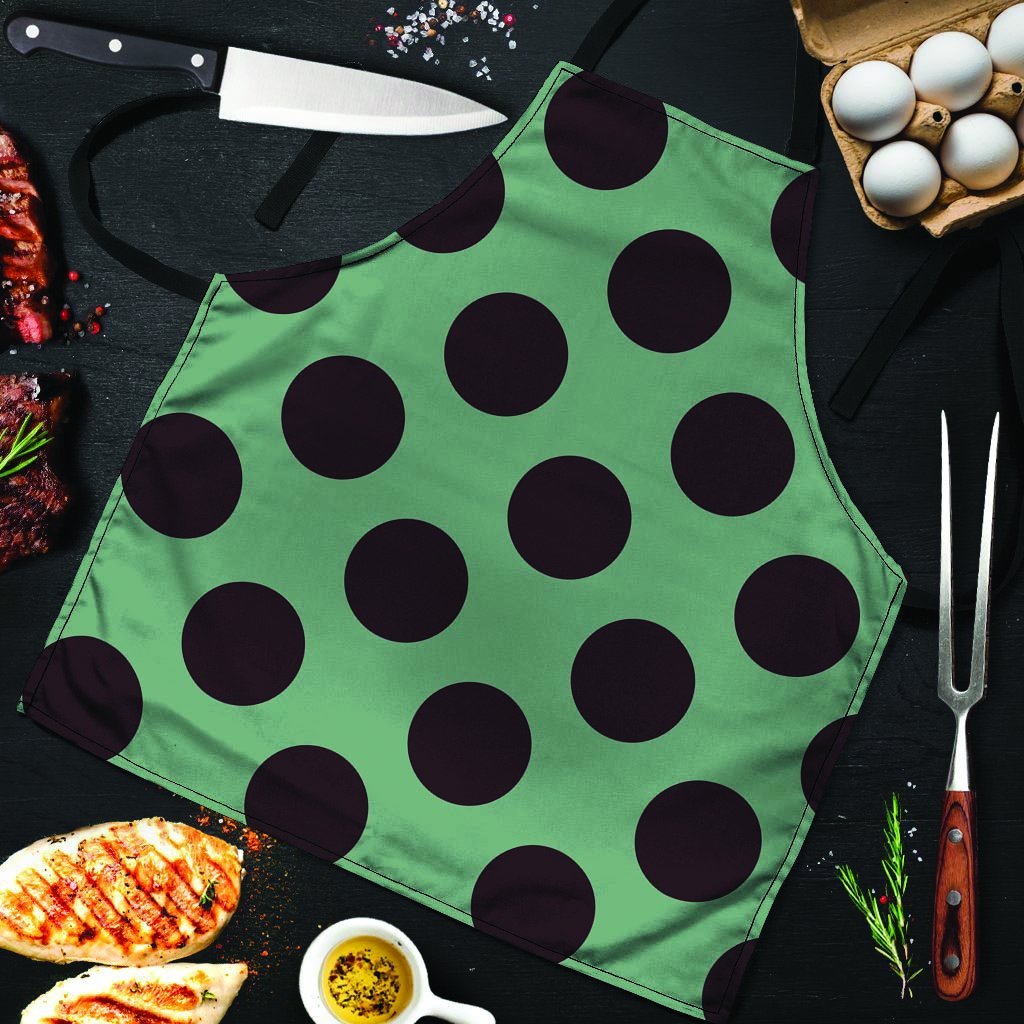 Green And Black Polka Dot Men's Apron-grizzshop