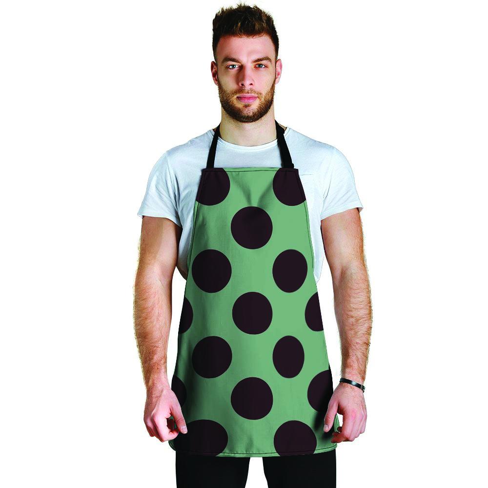 Green And Black Polka Dot Men's Apron-grizzshop