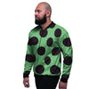 Green And Black Polka Dot Men's Bomber Jacket-grizzshop