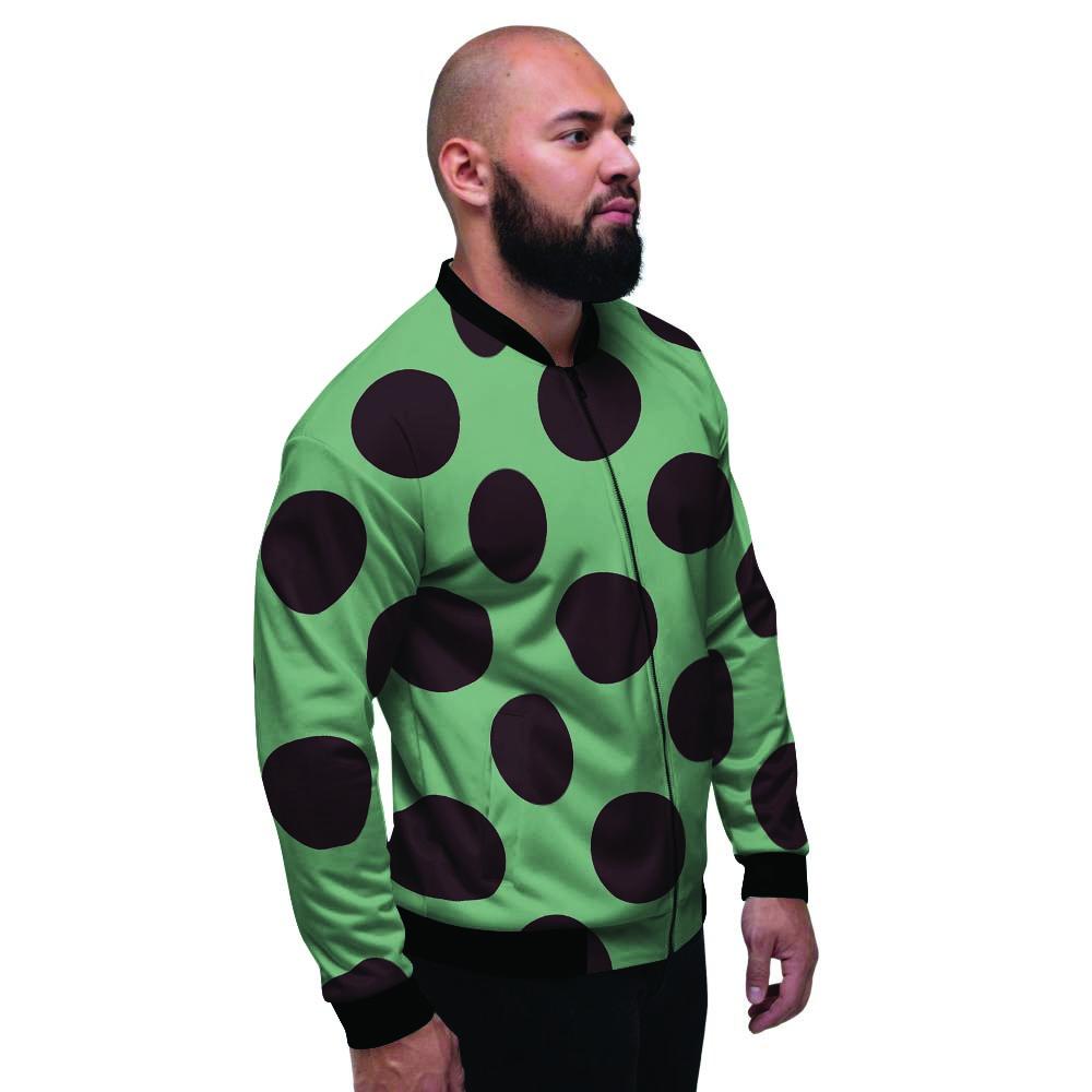 Green And Black Polka Dot Men's Bomber Jacket-grizzshop