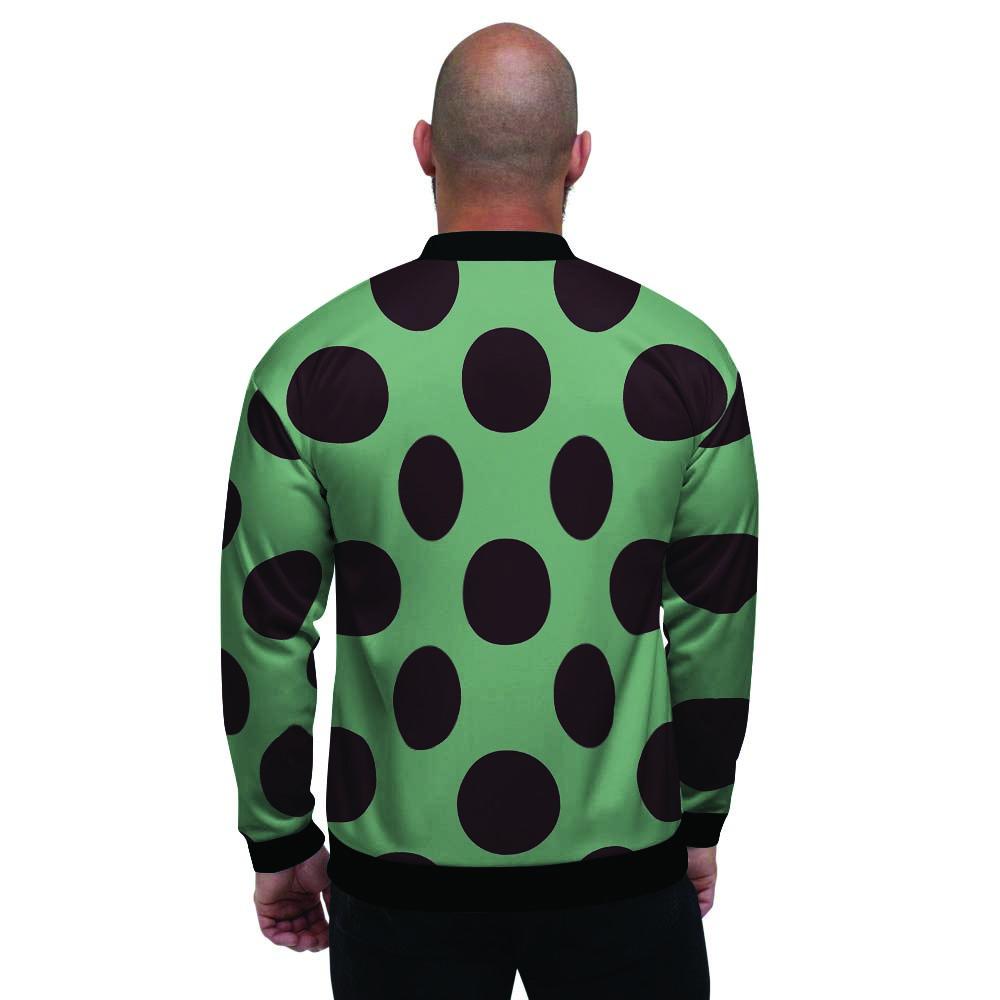 Green And Black Polka Dot Men's Bomber Jacket-grizzshop