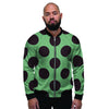 Green And Black Polka Dot Men's Bomber Jacket-grizzshop