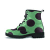 Green And Black Polka Dot Men's Boots-grizzshop