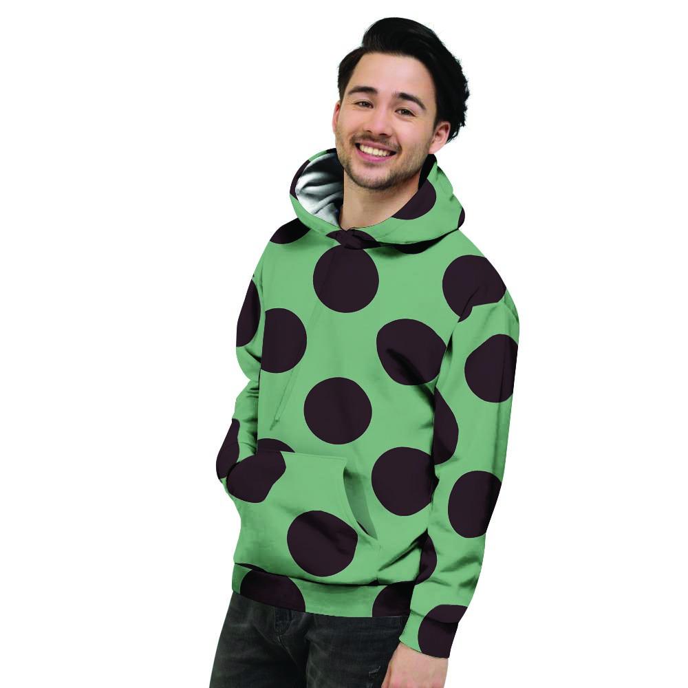 Green And Black Polka Dot Men's Hoodie-grizzshop