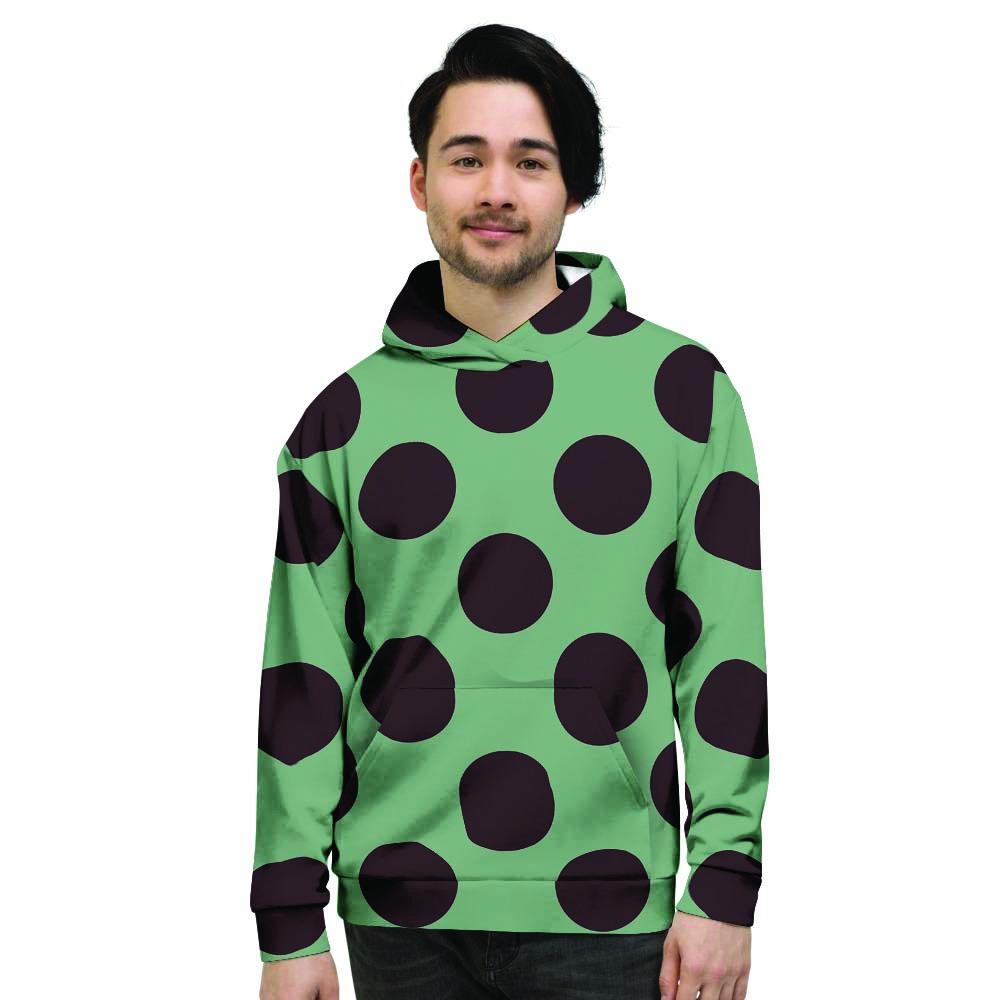 Green And Black Polka Dot Men's Hoodie-grizzshop