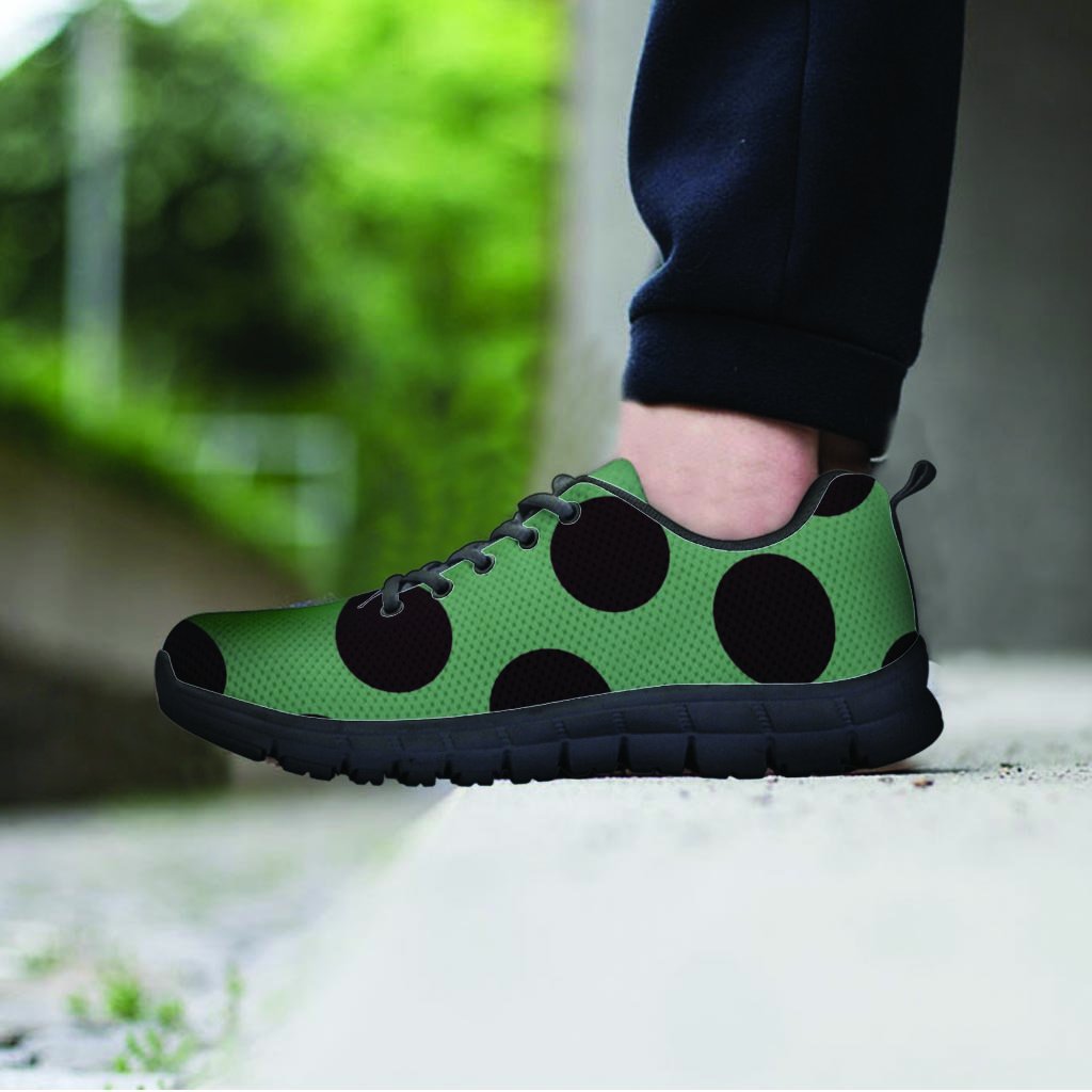 Green And Black Polka Dot Men's Sneakers-grizzshop