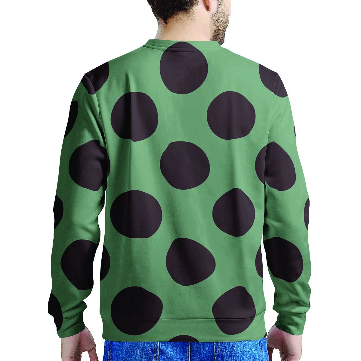 Green And Black Polka Dot Men's Sweatshirt-grizzshop