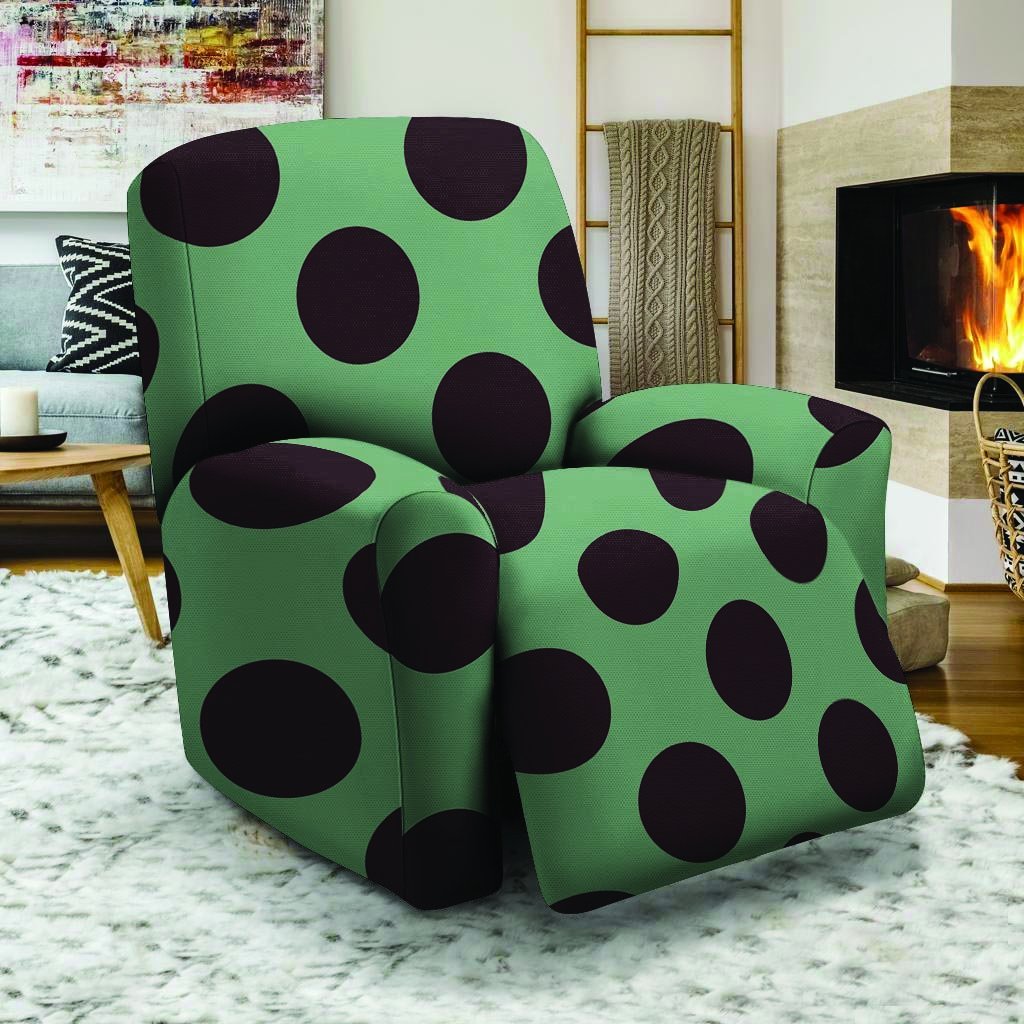 Green And Black Polka Dot Recliner Cover-grizzshop