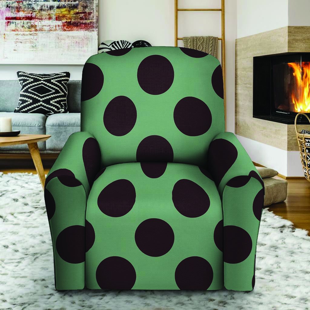 Green And Black Polka Dot Recliner Cover-grizzshop