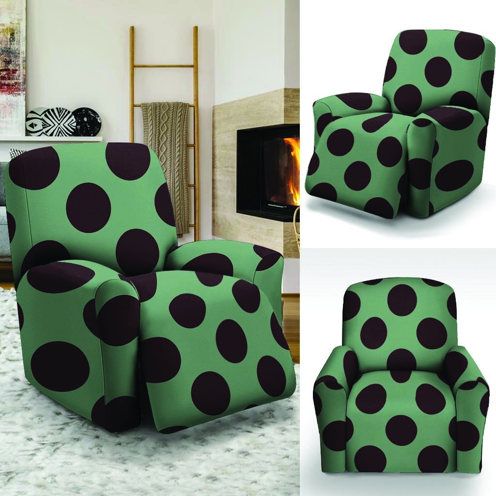 Green And Black Polka Dot Recliner Cover-grizzshop