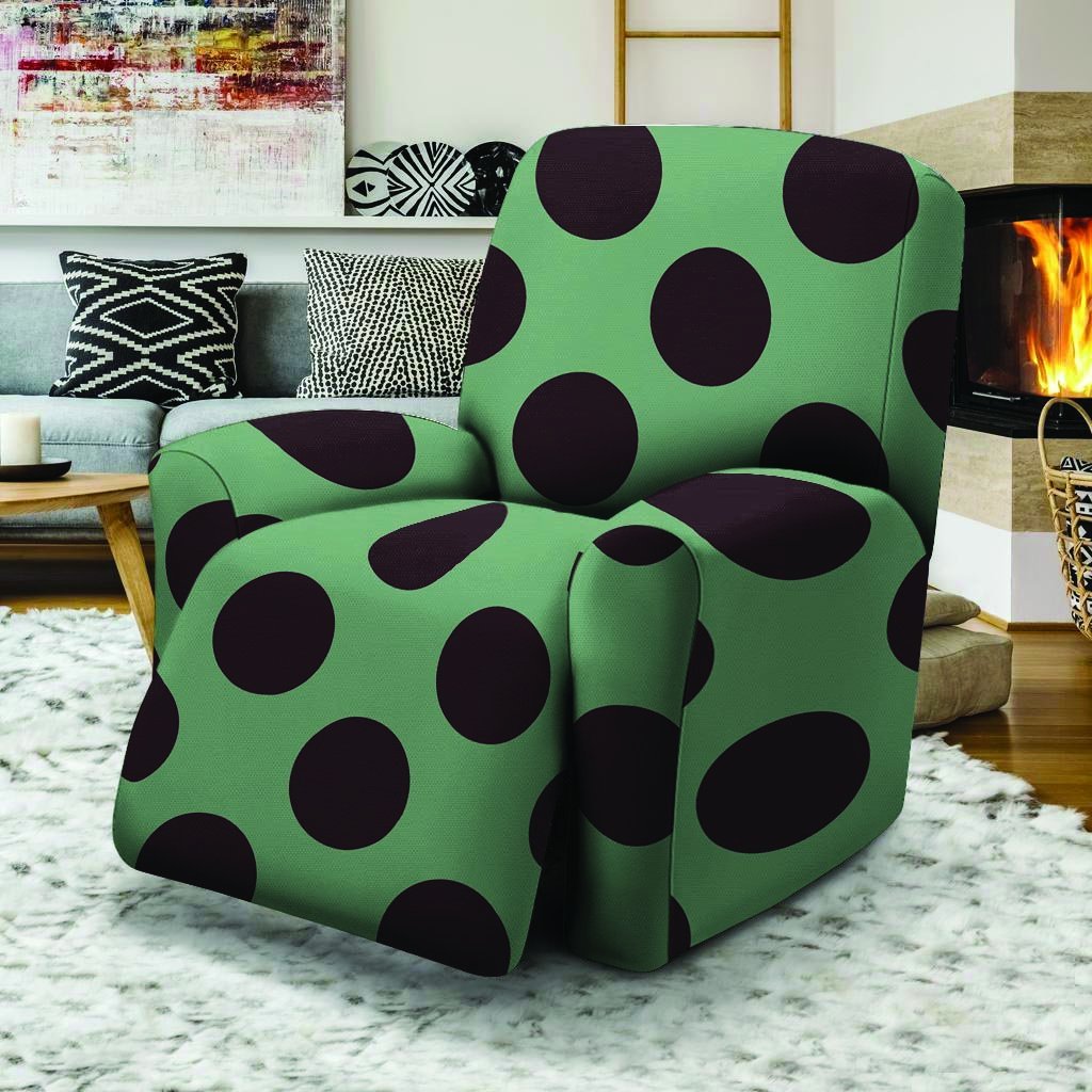 Green And Black Polka Dot Recliner Cover-grizzshop