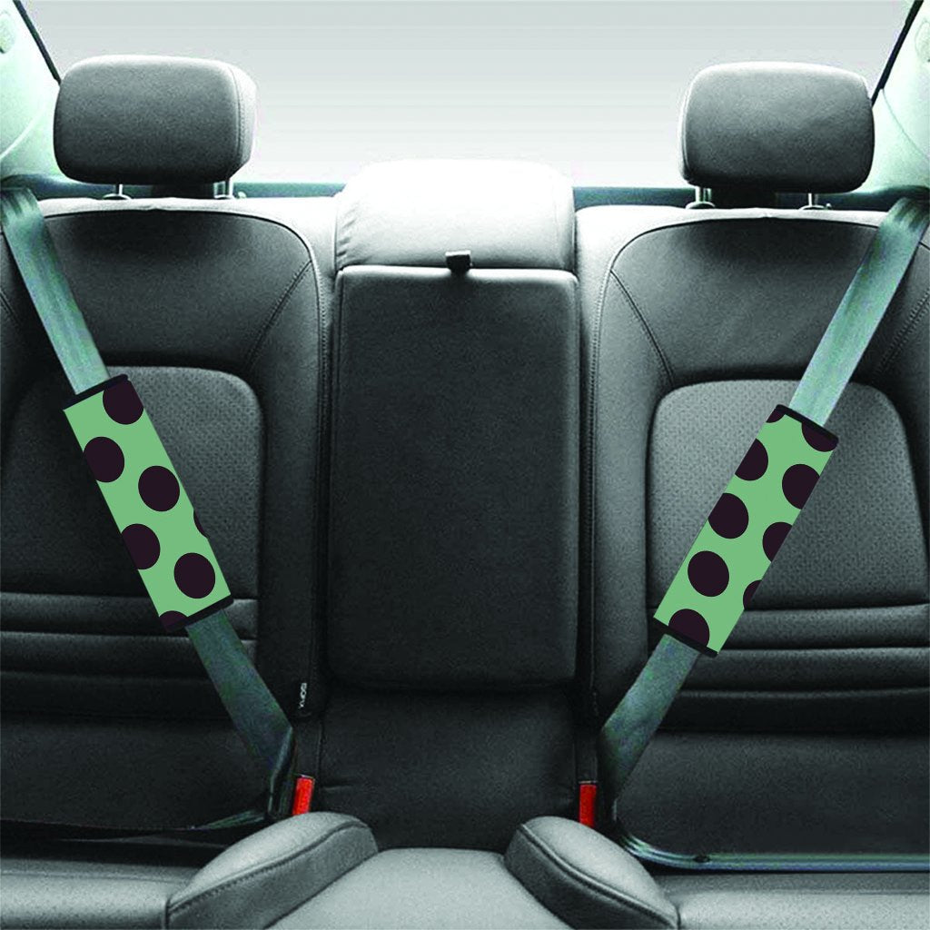 Green And Black Polka Dot Seat Belt Cover-grizzshop