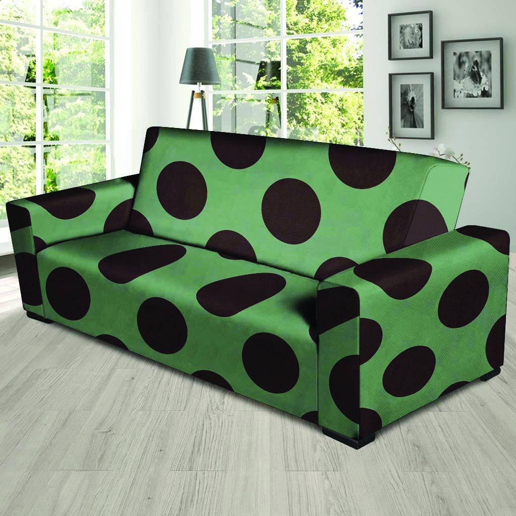 Green And Black Polka Dot Sofa Cover-grizzshop