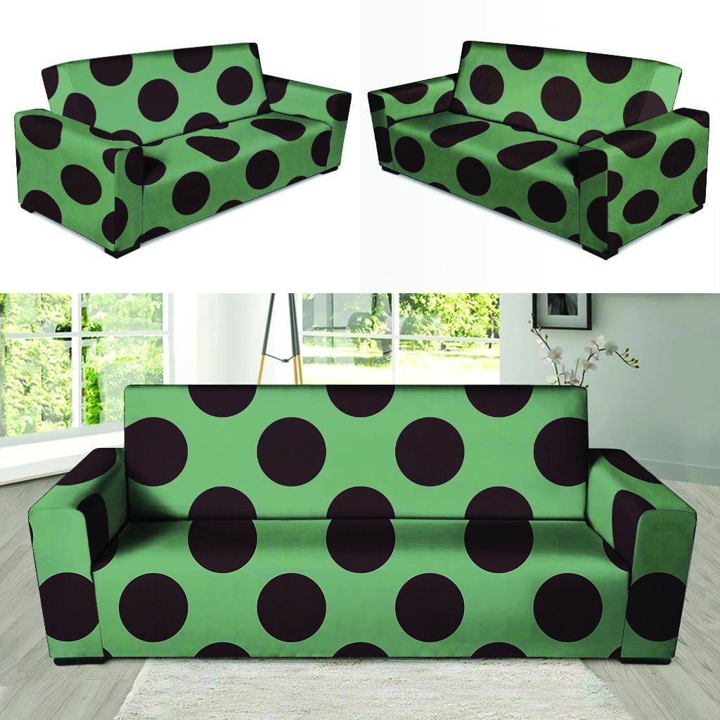 Green And Black Polka Dot Sofa Cover-grizzshop