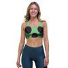 Green And Black Polka Dot Sports Bra-grizzshop