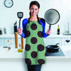 Green And Black Polka Dot Women's Apron-grizzshop