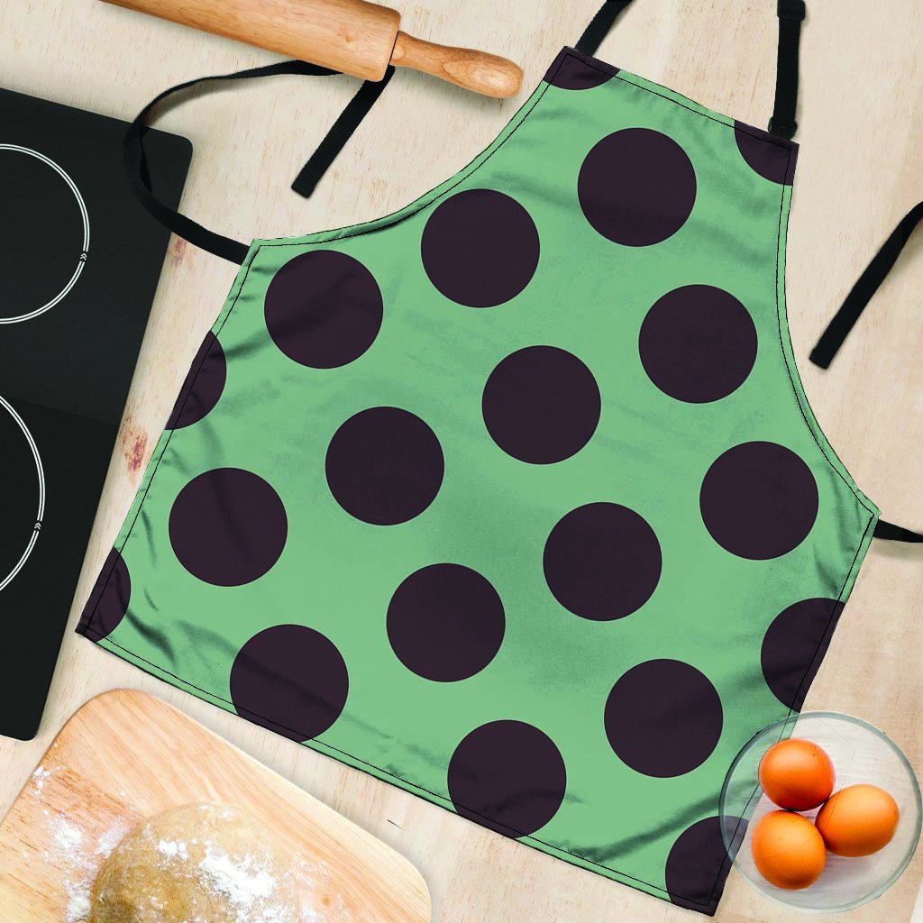 Green And Black Polka Dot Women's Apron-grizzshop