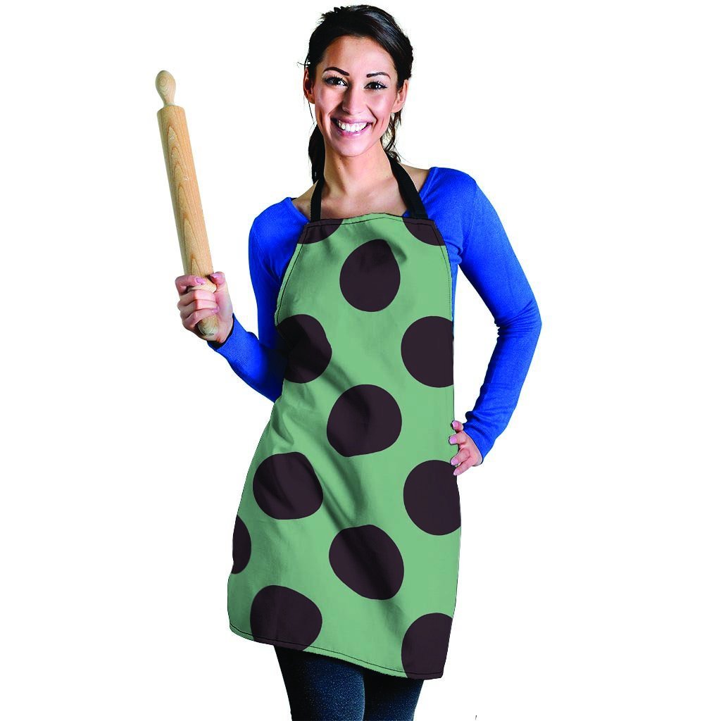 Green And Black Polka Dot Women's Apron-grizzshop