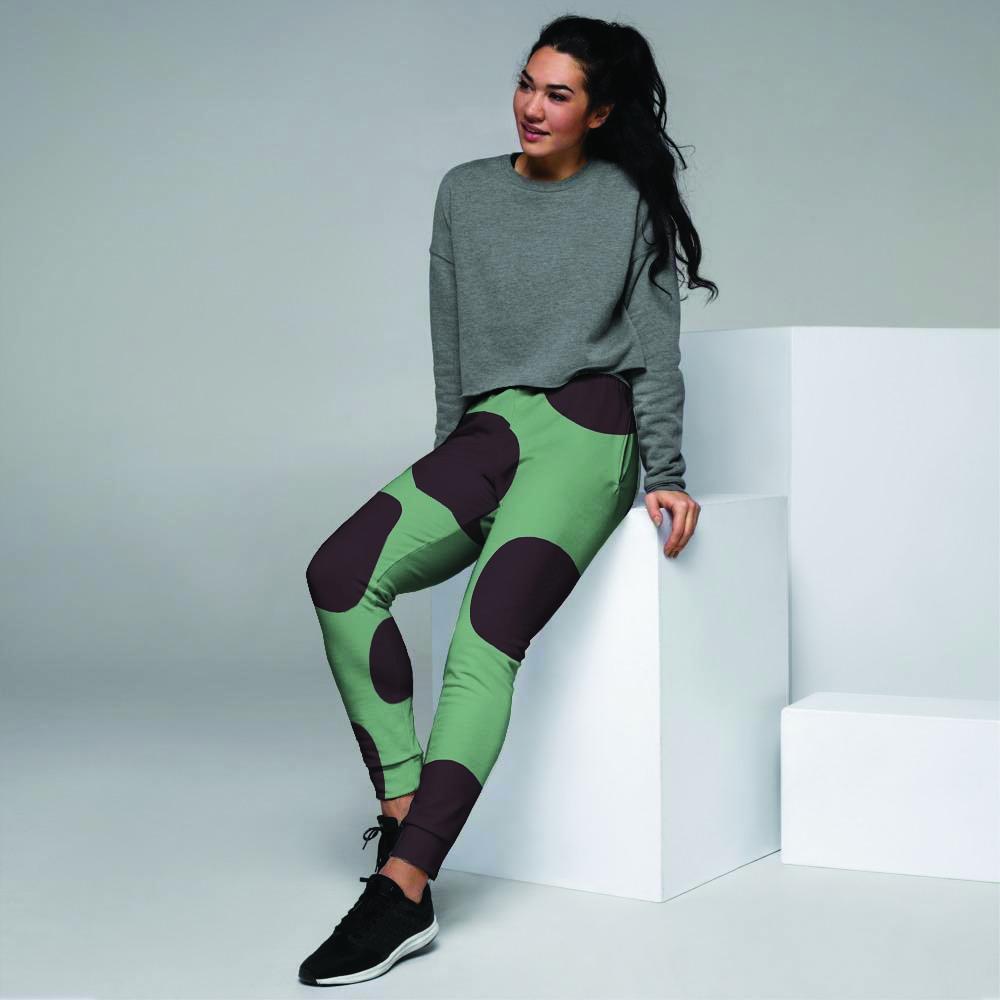 Green And Black Polka Dot Women's Joggers-grizzshop