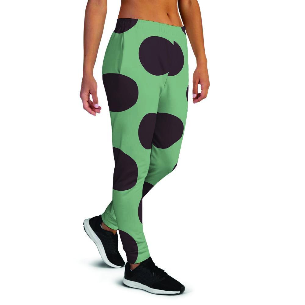 Green And Black Polka Dot Women's Joggers-grizzshop