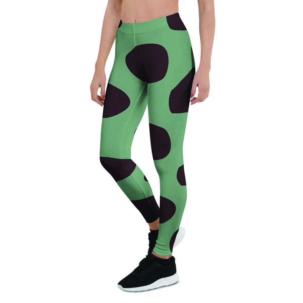 Green And Black Polka Dot Women's Leggings-grizzshop