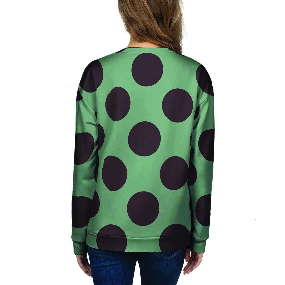 Green And Black Polka Dot Women's Sweatshirt-grizzshop