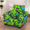 Green And Blue Butterfly Print Armchair Cover-grizzshop