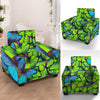 Green And Blue Butterfly Print Armchair Cover-grizzshop