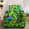 Green And Blue Butterfly Print Armchair Cover-grizzshop