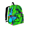 Green And Blue Butterfly Print Backpack-grizzshop