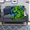 Green And Blue Butterfly Print Blanket-grizzshop