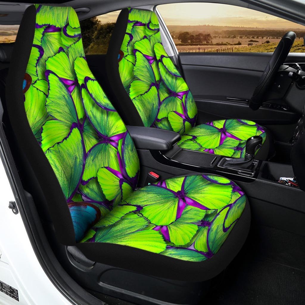 Green And Blue Butterfly Print Car Seat Covers-grizzshop