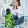 Green And Blue Butterfly Print Laundry Basket-grizzshop