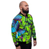 Green And Blue Butterfly Print Men's Bomber Jacket-grizzshop