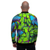 Green And Blue Butterfly Print Men's Bomber Jacket-grizzshop