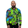 Green And Blue Butterfly Print Men's Bomber Jacket-grizzshop