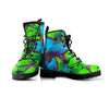 Green And Blue Butterfly Print Men's Boots-grizzshop