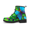 Green And Blue Butterfly Print Men's Boots-grizzshop