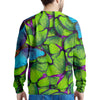 Green And Blue Butterfly Print Men's Sweatshirt-grizzshop