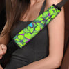 Green And Blue Butterfly Print Seat Belt Cover-grizzshop