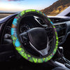 Green And Blue Butterfly Print Steering Wheel Cover-grizzshop