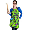 Green And Blue Butterfly Print Women's Apron-grizzshop