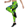 Green And Blue Butterfly Print Women's Leggings-grizzshop