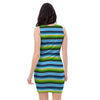 Green And Blue Mexican Baja Bodycon Dress-grizzshop