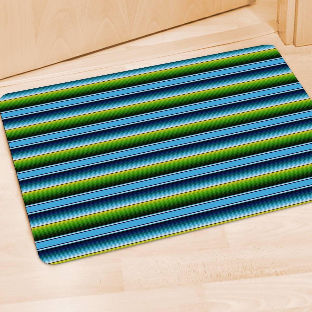 Green And Blue Mexican Baja Door Mat-grizzshop