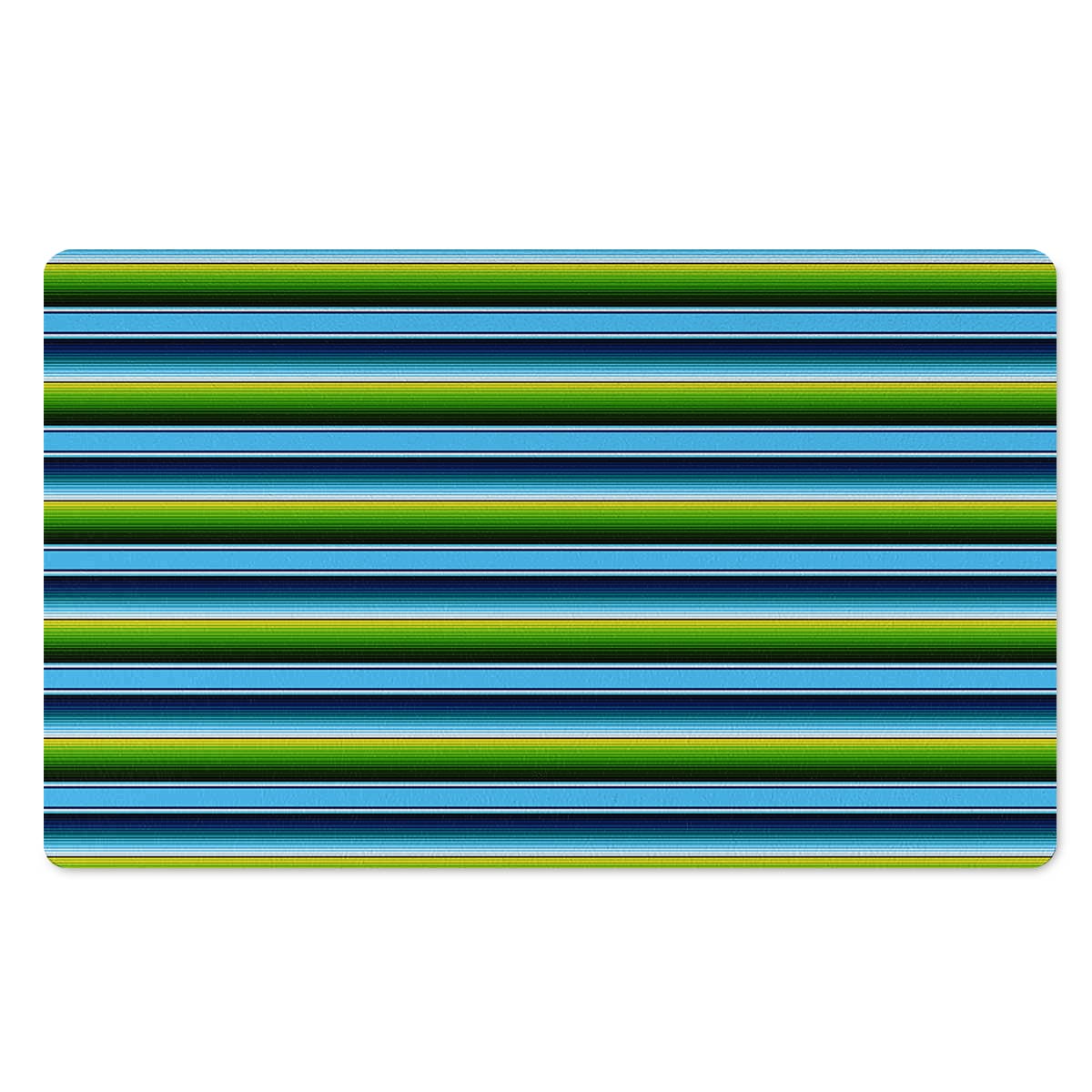 Green And Blue Mexican Baja Door Mat-grizzshop