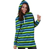 Green And Blue Mexican Baja Hoodie Dress-grizzshop