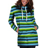 Green And Blue Mexican Baja Hoodie Dress-grizzshop