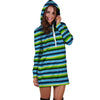 Green And Blue Mexican Baja Hoodie Dress-grizzshop